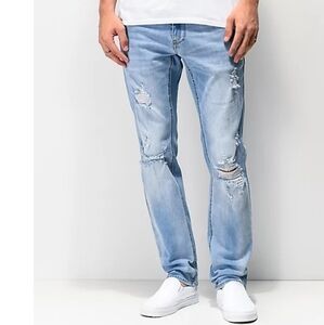 Empyre Mens Skeletor Rush EXT Stretch Skinny Jeans Size 28 Distressed Ripped